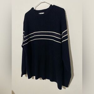 Black Vintage Striped Sweater